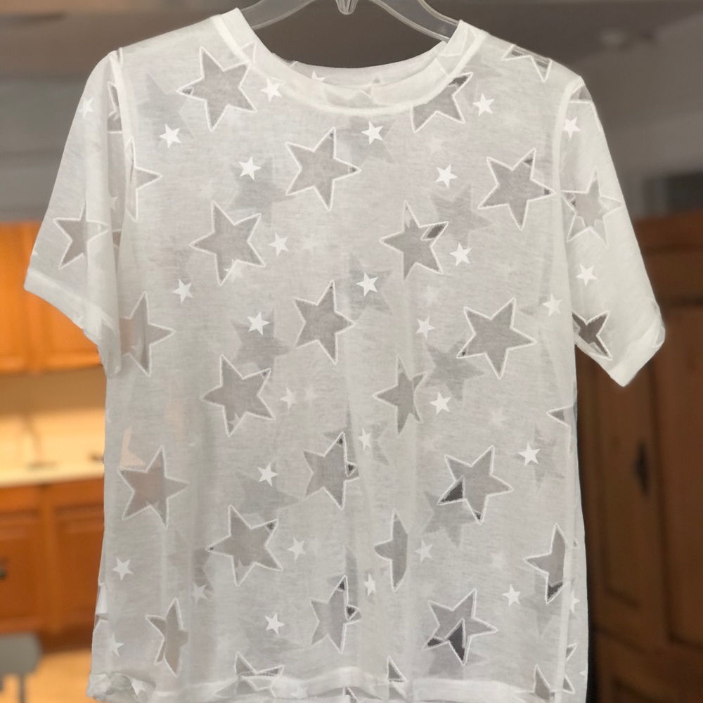 White Star top with mesh stars.